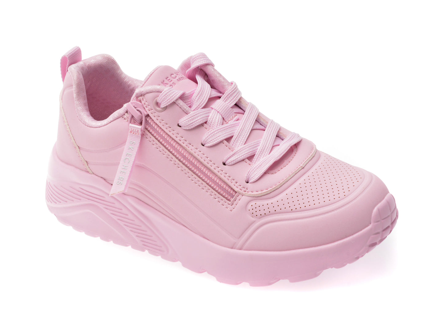 Pantofi sport SKECHERS roz, UNO LITE, din piele ecologica