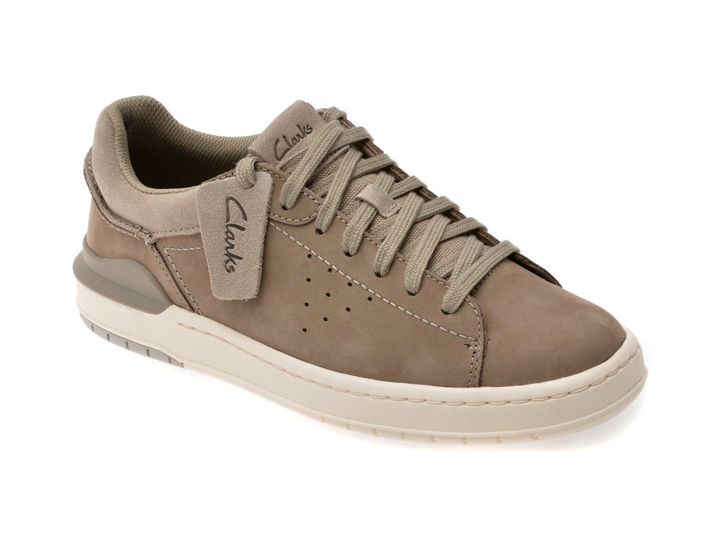 Pantofi sport CLARKS gri, COURTLITE 2 RUN, din nabuc