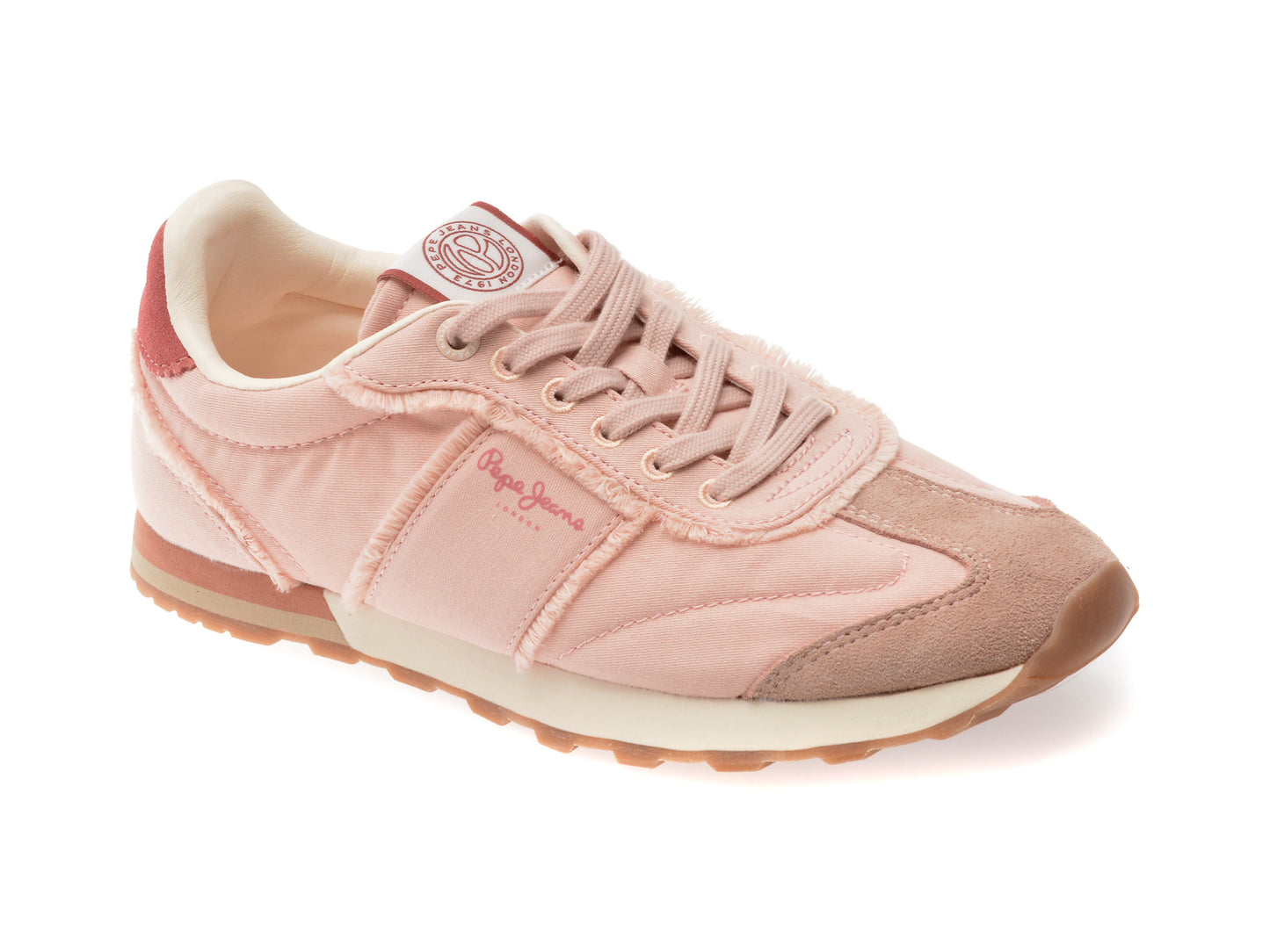 Pantofi sport PEPE JEANS roz, ONCE TWILL, din material textil