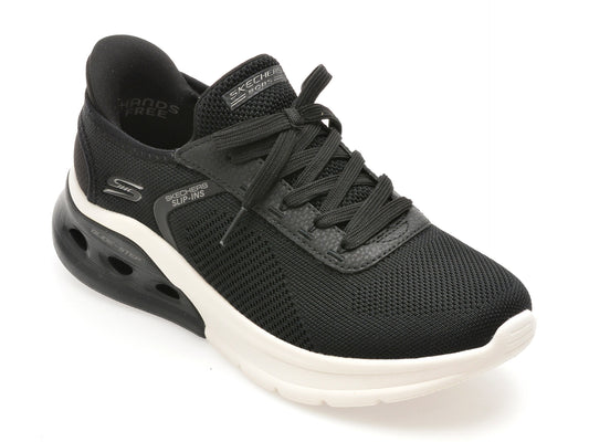 Pantofi sport SKECHERS negri, BOBS ARC WAVES 2.0, din material textil