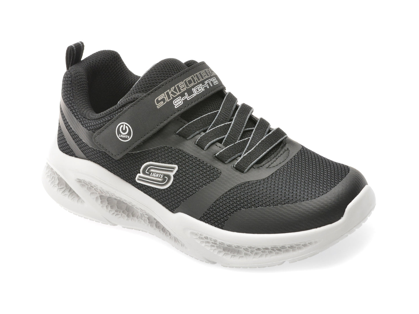 Pantofi sport SKECHERS negri, METEOR-LIGHTS, din material textil