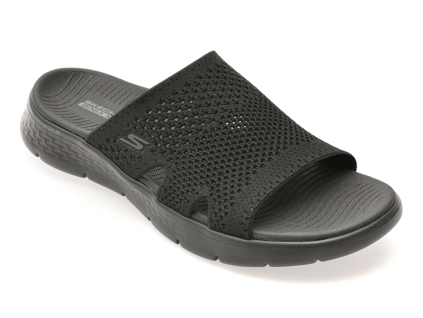 Papuci SKECHERS negri, GO WALK FLEX SANDAL, din material textil