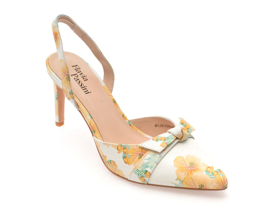 Pantofi eleganti FLAVIA PASSINI albi, E504, din piele naturala
