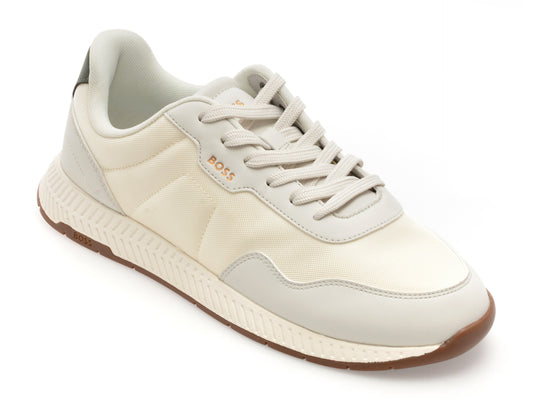 Pantofi sport BOSS albi, 6481, din material textil