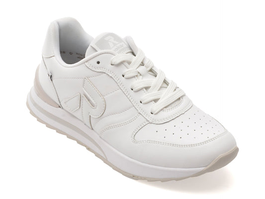 Pantofi sport RIEKER albi, W2401, din piele naturala