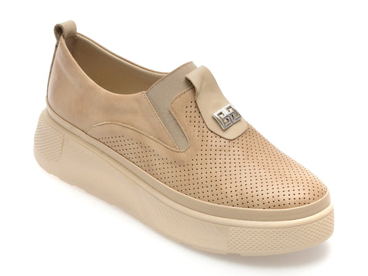 Pantofi IMAGE bej, 38177, din piele naturala