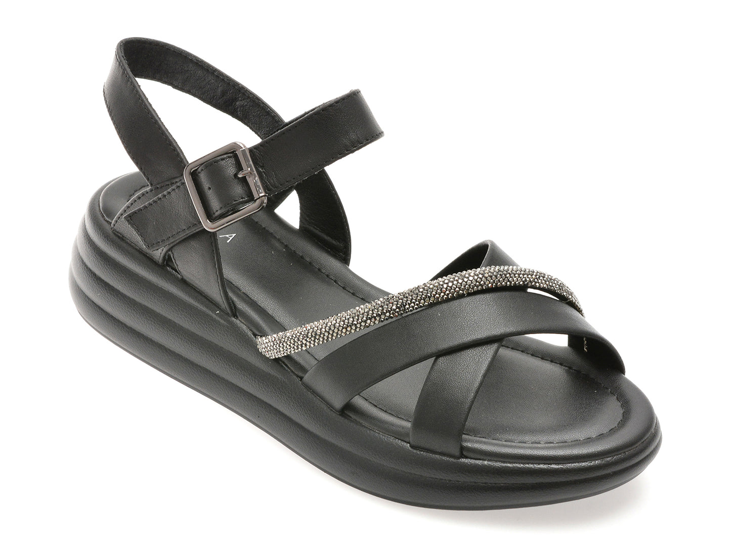 Sandale EPICA negre, 1136C12, din piele naturala