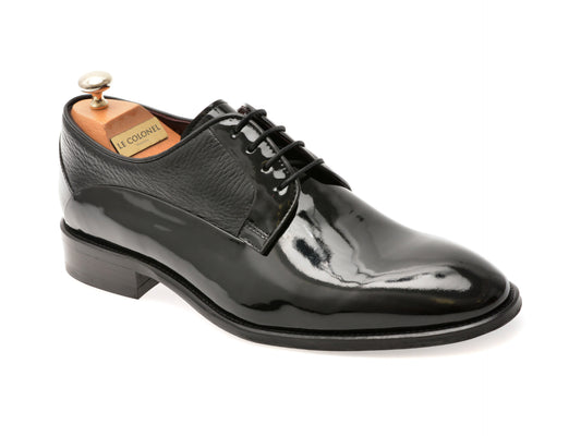Pantofi elegante LE COLONEL negri, 49829, din piele naturala lacuita