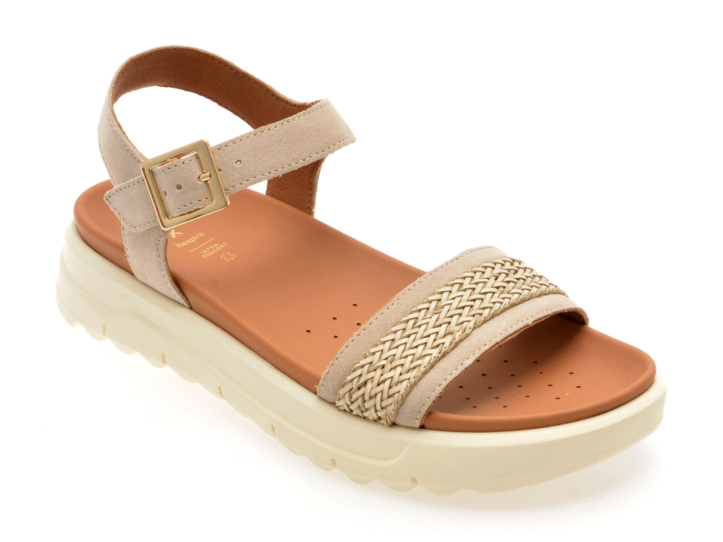 Sandale GEOX bej, D55SZC, din piele intoarsa