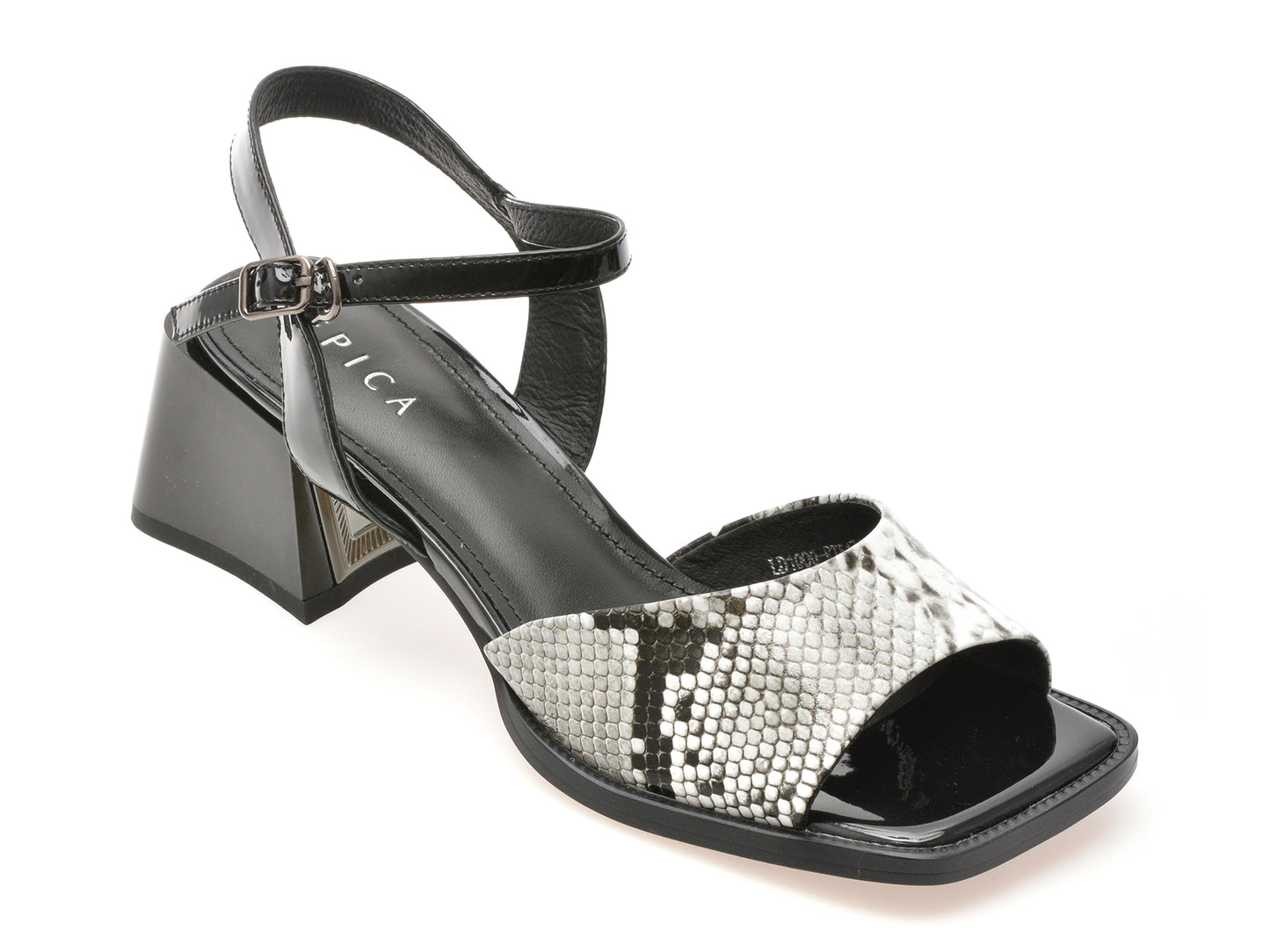 Sandale EPICA negre, LD1000, din piele naturala