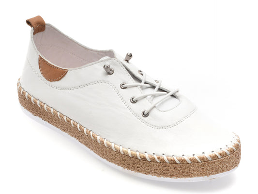 Pantofi GRYXX albi, EV3016, din piele naturala