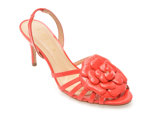 Sandale elegante EPICA rosii, 2538002, din piele naturala lacuita