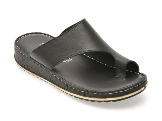 Papuci SHOOZY negri, EV2849, din piele naturala