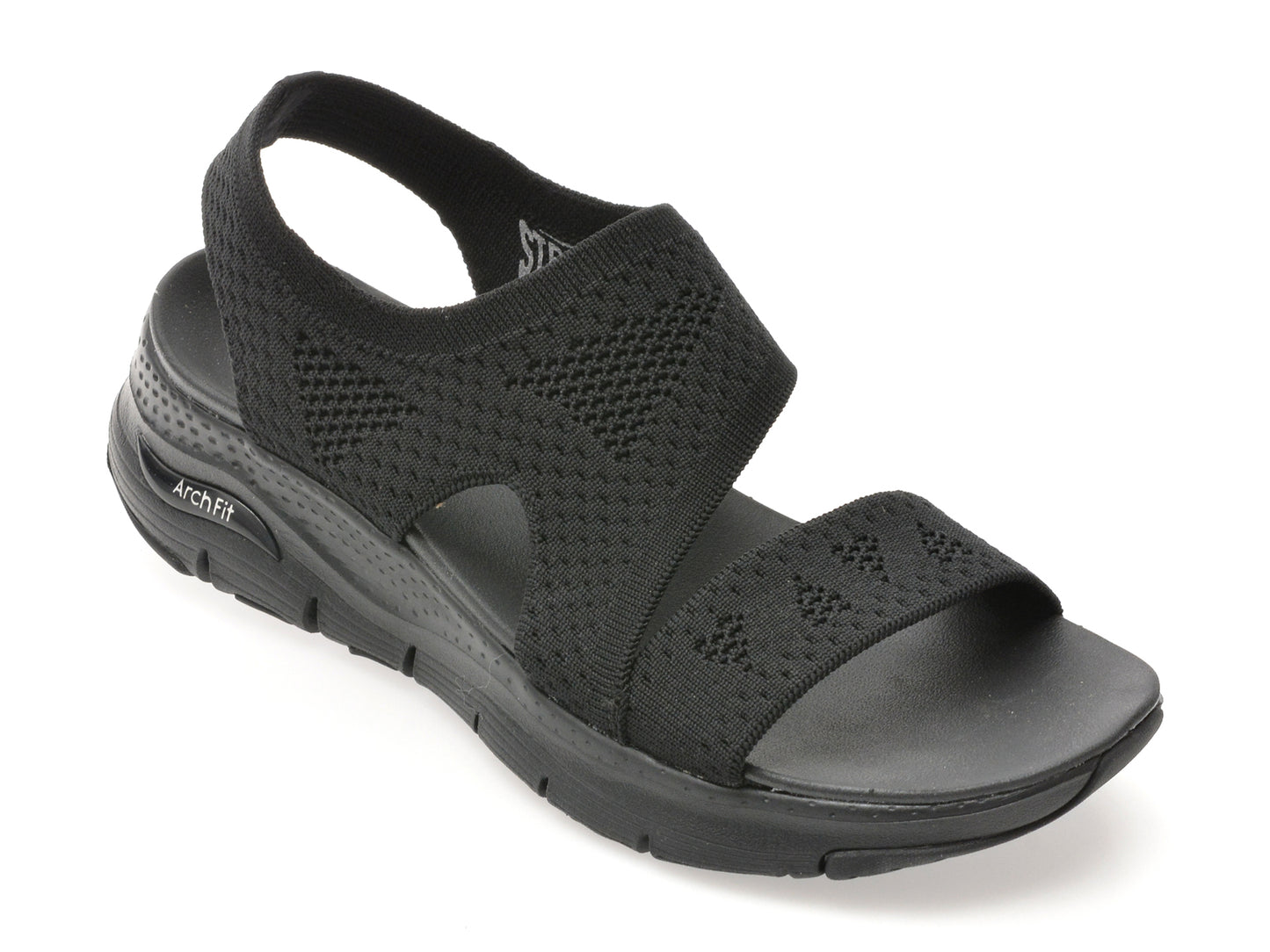 Sandale SKECHERS negre, ARCH FIT, din material textil