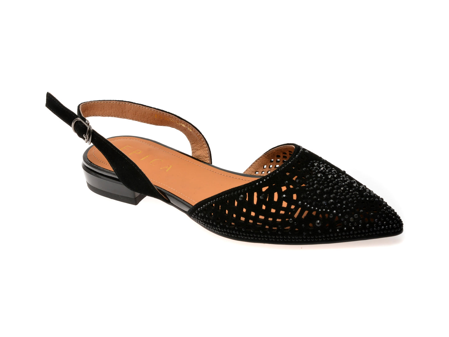 Pantofi EPICA negri, K852, din piele intoarsa