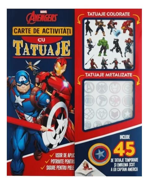 Marvel. Avengers. Carte de activități cu tatuaje - Litera
