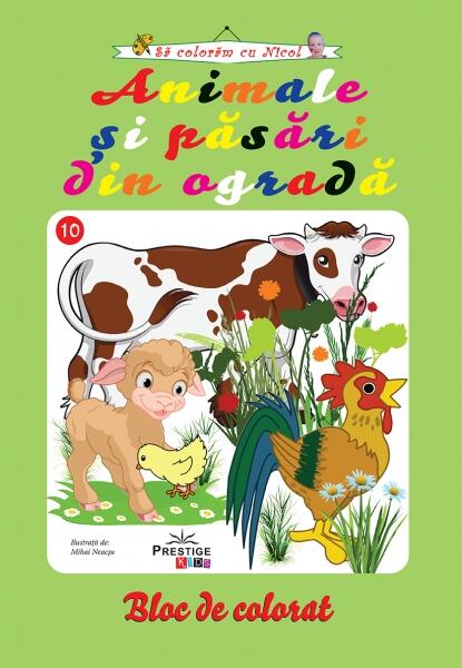 Animale și păsări din ogradă. Bloc de colorat - Mihai Neacşu