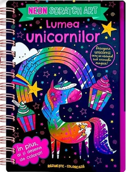 Lumea unicornilor. Neon Scratch Art - Flamingo
