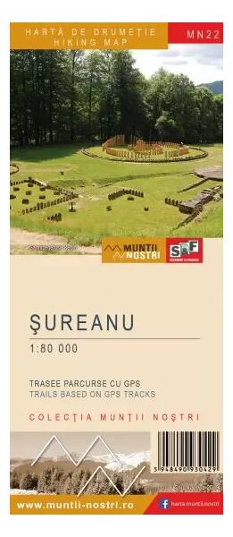 Munții Șureanu. Hartă de drumeție - Schubert & Franzke
