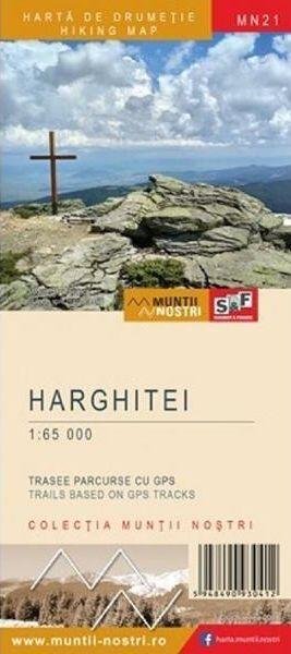 Munții Harghitei. Hartă de drumeție - Schubert & Franzke