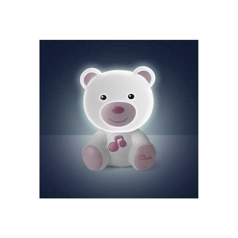 Jucarie si Lampa, Chicco, Ursulet, 10 minute de muzica, 0 luni+, Roz