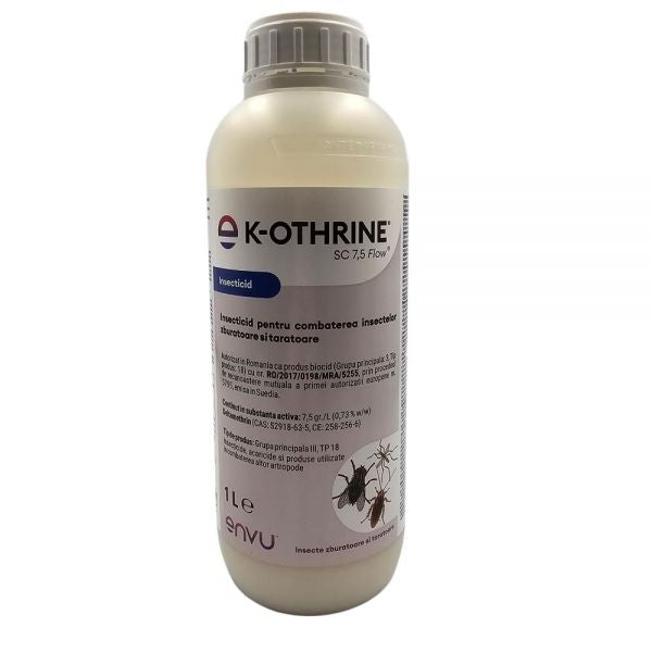 K-Othrine SC 7.5 Flow 1L solutie insecticid anti plosnite de pat gandaci muste tantari furnici pureci