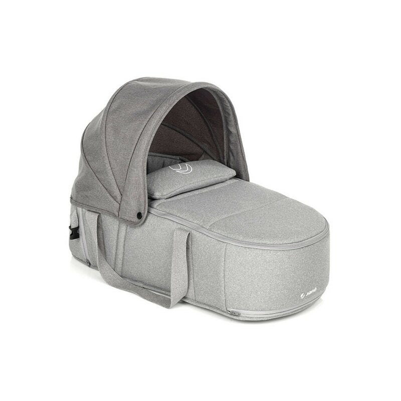 Landou portabil, Jane, Montare in carucior, Cu manere, Cu salteluta 95% materiale reciclate cu protectie UPF50, 67x29.5x43 cm, 0-9 Kg, Dim Grey