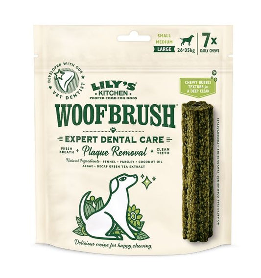Lily's Kitchen Woofbrush Large Natural Dental Dog Chew 7 Pack, 329 g