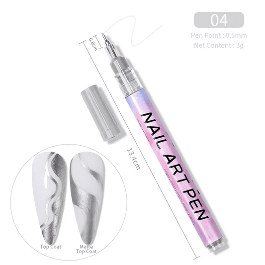 Stilou Pictura Unghii Nail Art Argintiu - Mk-A43 - Everin