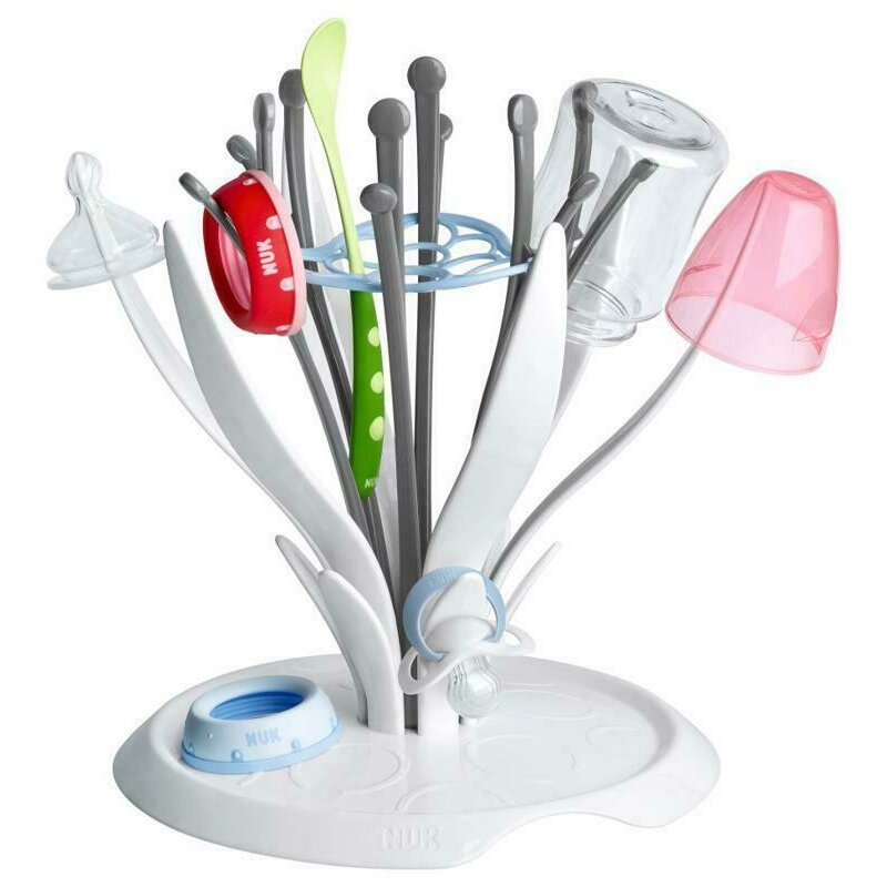 Uscator pliabil, Nuk, Pentru bieroane, suzete si accesorii, Pliabil, Floare, Alb