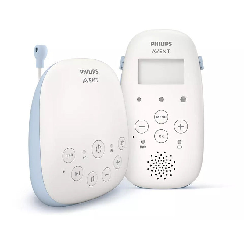 Interfon bebelusi, Philips Avent, Fara interferente, Cu lumina de veghe, Cu melodii, Cu tehnologie DECT, Pana la 24h capacitate de functionare, 0 luni+, Alb