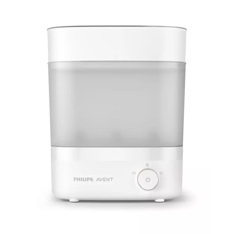 Sterilizator, Philips Avent, Premium, Gata in 40 de minute, Capacitate pana la 6 biberoane, Cu interior spatios si exterior compact, 30.4 x 19 x 37.8 cm, 0 luni+, Alb