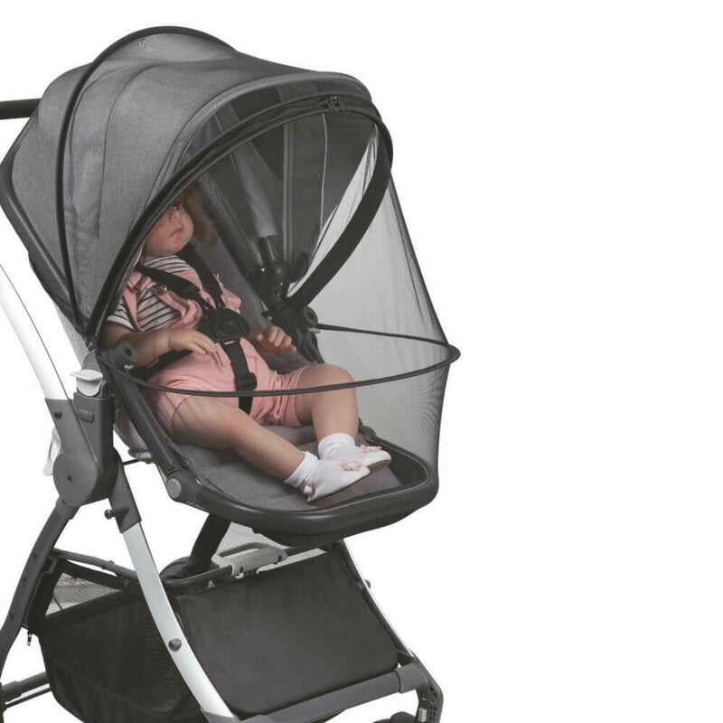 Plasa tantari, Bebe Stars, Universala, Pentru carucior, Cu margine elastica, 150x76 cm, Black