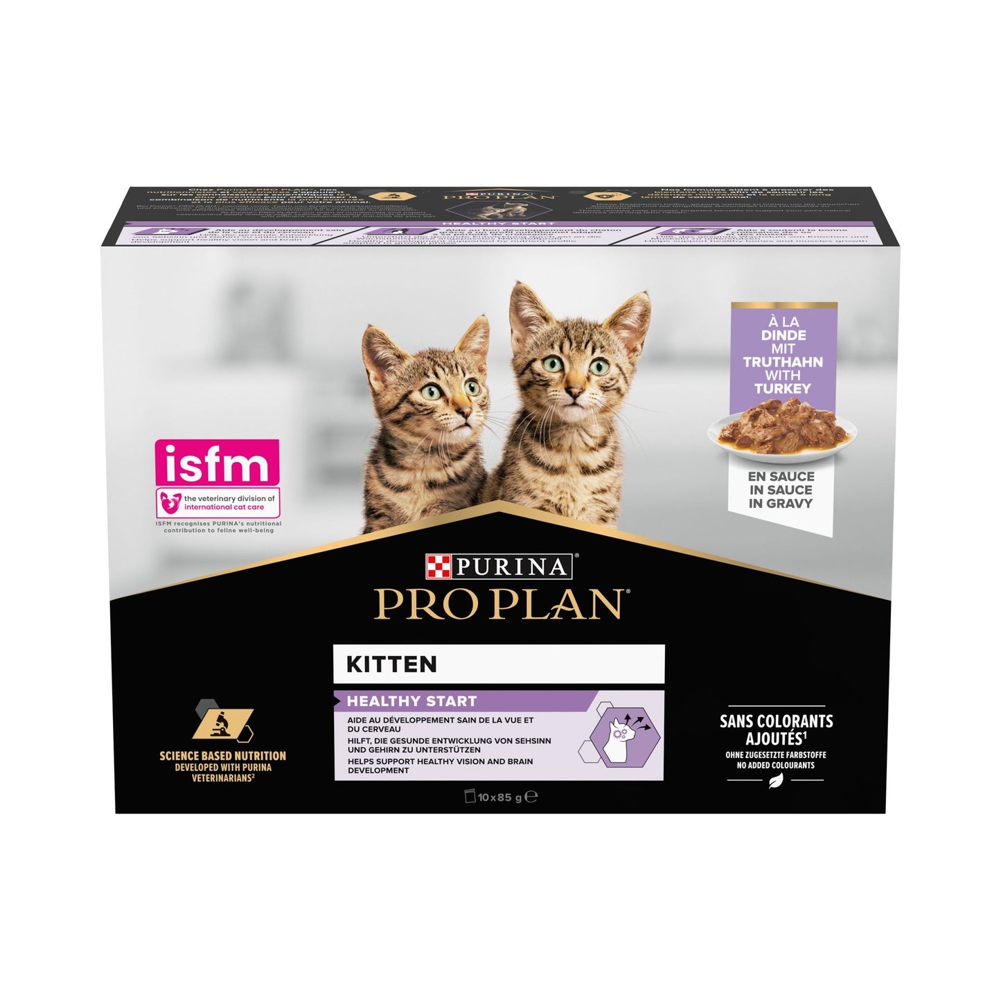 PURINA PRO PLAN KITTEN NUTRISAVOUR, cu Curcan, 10 x 85 g