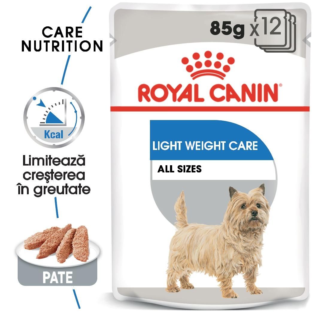 Royal Canin Light Weight Care Adult hrana umeda caine, limitarea cresterii in greutate (pate), 12 x 85 g