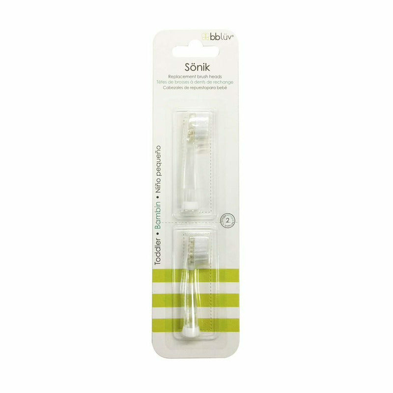 Set capete de schimb, BBluv, Pentru periuta electrica, Sonik, 0-18 luni, 2 bucati, Transparent