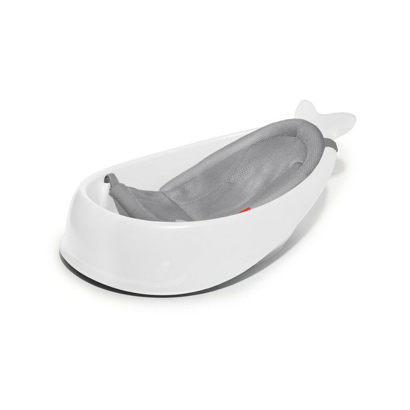 Cadita inteligenta, Skip Hop, Multifunctionala, Cu suport detasabil, Pentru 3 etape de crestere, 2 doua pozitii ergonomice, Antiderapanta, Fara PVC si ftalati, 0 luni+, 70 x 48 x 29 cm, Alb/Gri