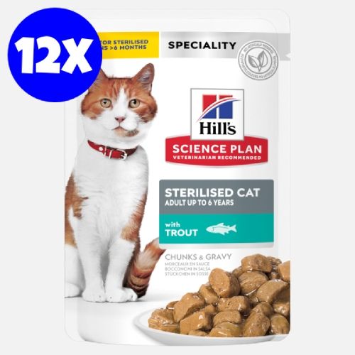Hill's Science Plan Feline Sterilised Adult Pastrav, 12x85 g