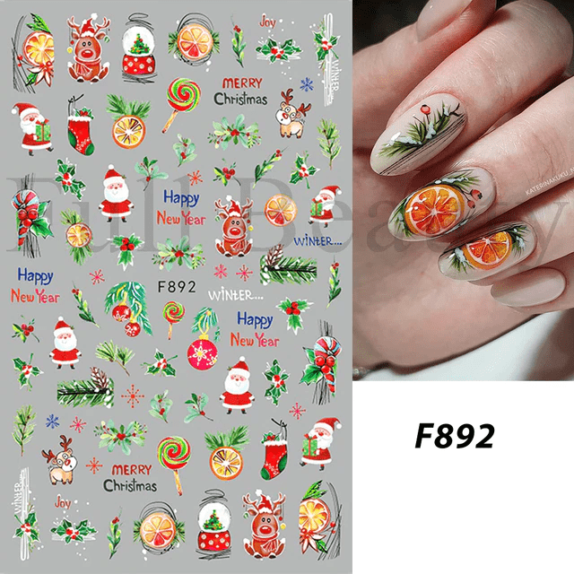 Sticker Decor Unghii Model Iarna/Craciun F892 - F892