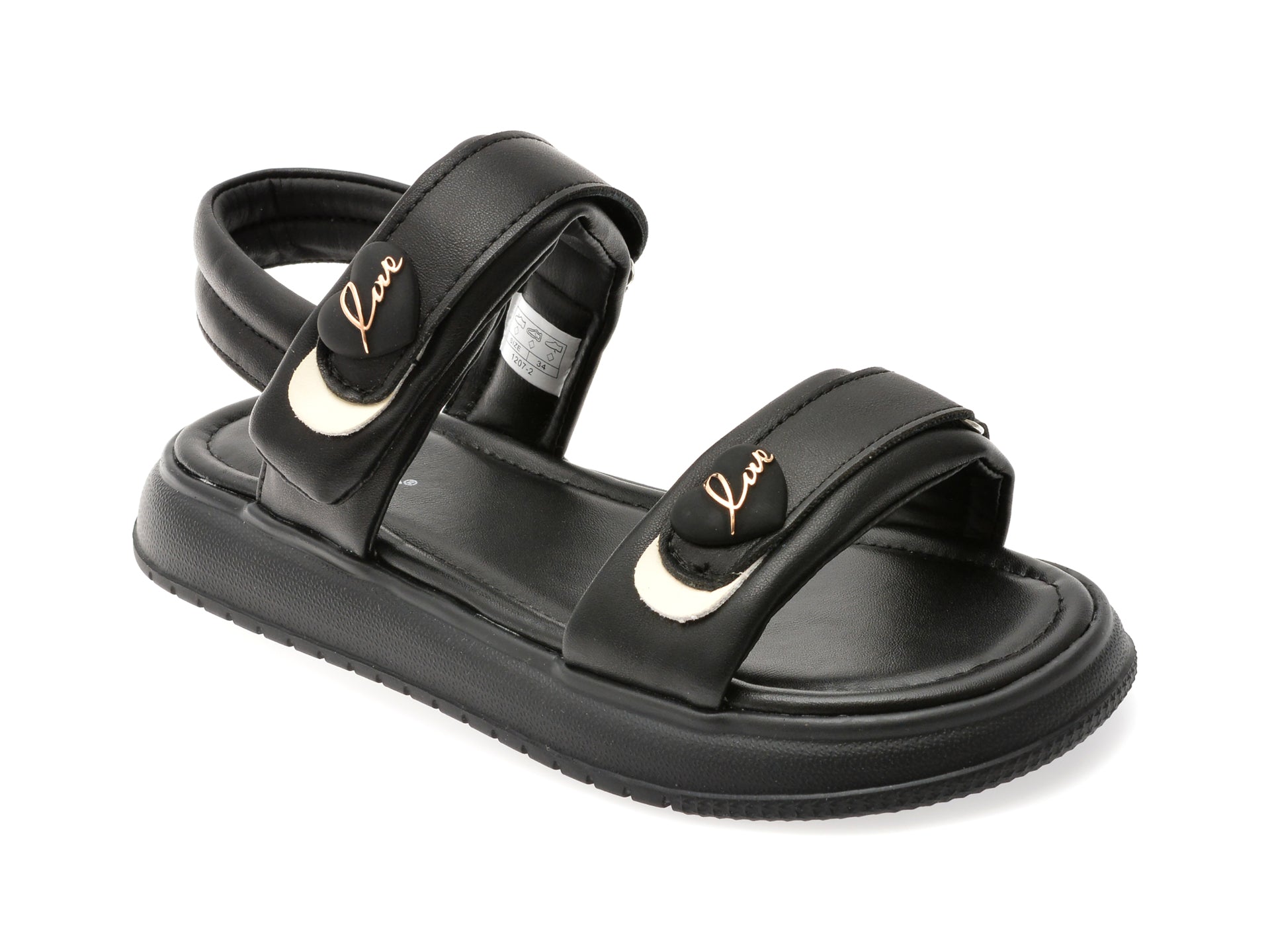 Sandale SELECTION KIDS negre, 12072, din piele ecologica