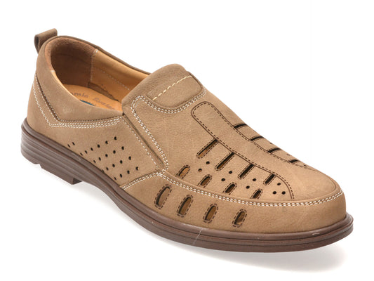 Pantofi BITE THE BULLET gri, SH8501, din nabuc