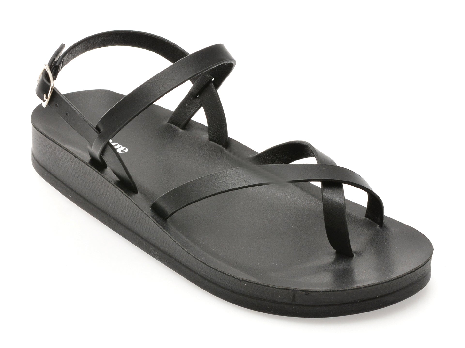 Sandale IMAGE negre, 10728, din piele ecologica