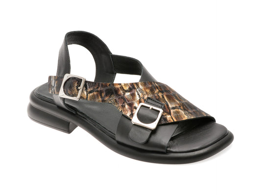 Sandale GRYXX negre, 6561055, din piele naturala