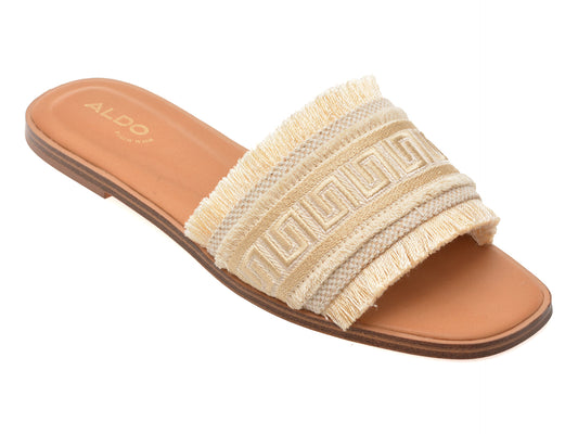 Papuci ALDO aurii, NALANI 711, din material textil
