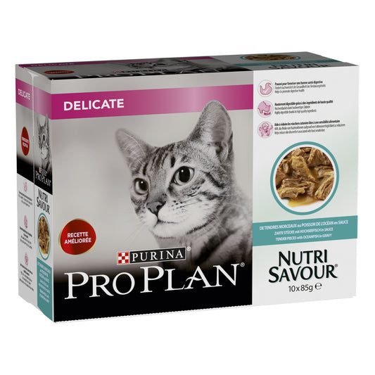 PURINA PRO PLAN DELICATE NUTRISAVOUR, Peste Oceanic, 10 x 85 g