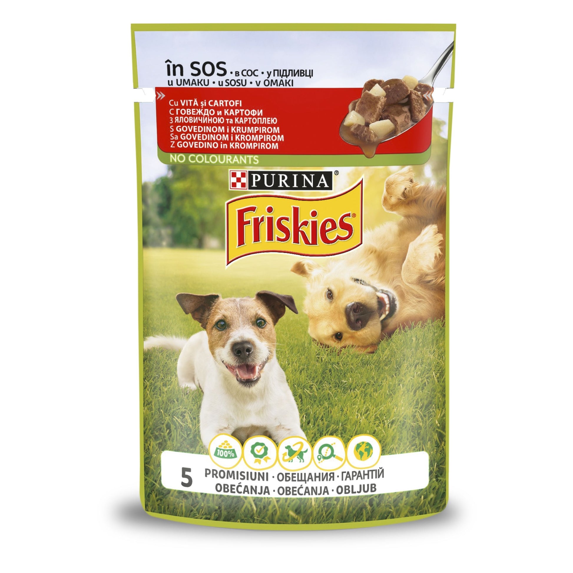 Friskies Adult cu Vita si Cartofi in Sos, 85 g