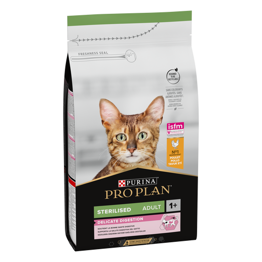 ​PURINA PRO PLAN STERILISED Sensitive Digestion, Pui, 1.5 kg