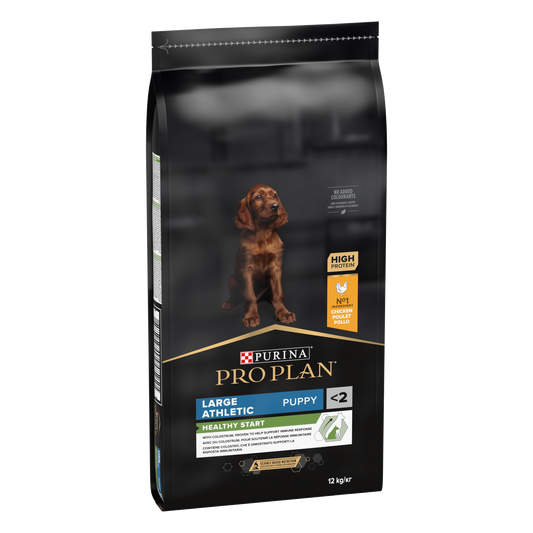 PURINA PRO PLAN PUPPY Healthy Start, Talie Mare Atletică, Pui, 12 kg