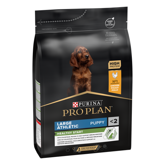 PURINA PRO PLAN PUPPY Healthy Start, Talie Mare Atletică, Pui, 3 kg