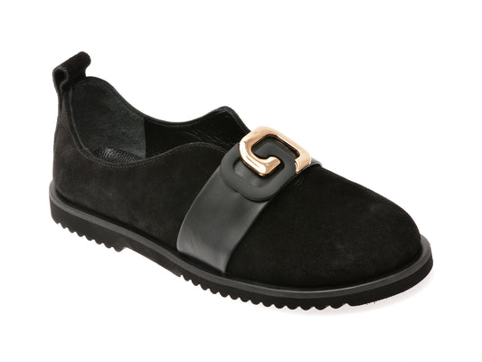 Pantofi EPICA negri, 106EVA7, din piele intoarsa